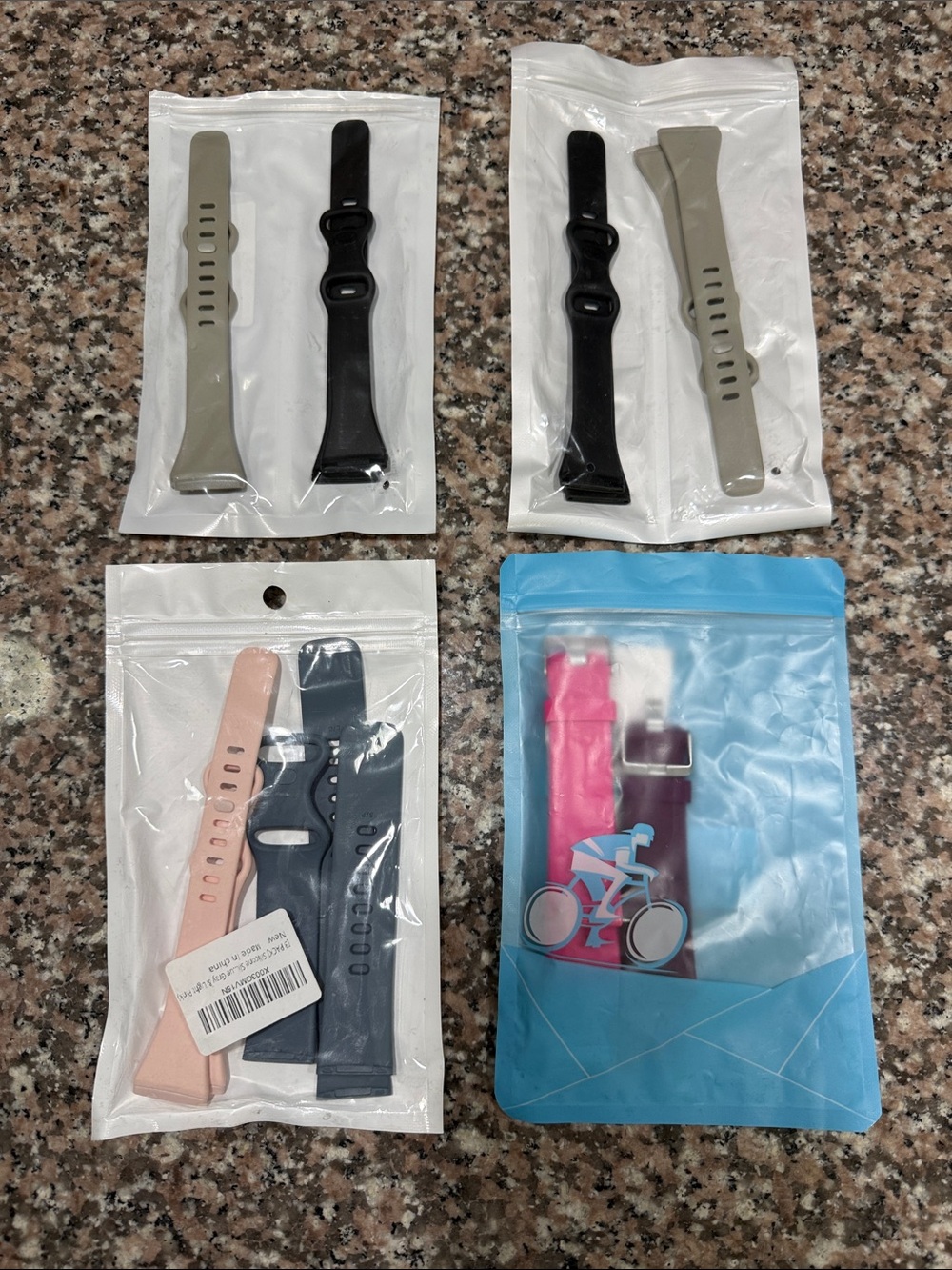 fitbit Replacement Silicone Bands in Black, Beige, Pink, Navy, Magenta